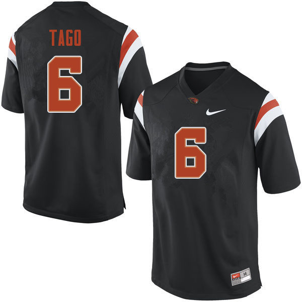 Men #6 Matthew Tago Oregon State Beavers College Football Jerseys Sale-Black
